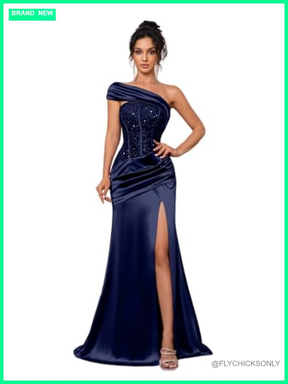 Sequin One Shoulder Mermaid Prom Dress Formal Evening Gown